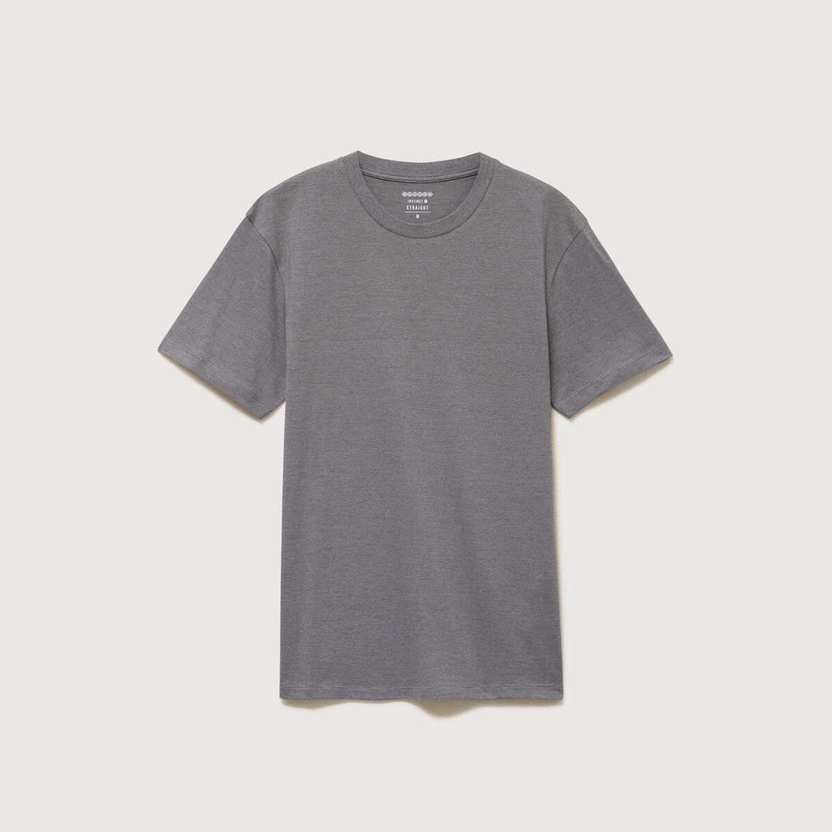 T-shirt cintr&eacute; col rond manches courtes gris homme