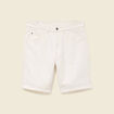Bermuda en jean coton denim blanc homme