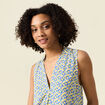 Blouse sans manches bleu femme