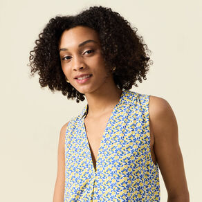 Blouse sans manches bleu femme