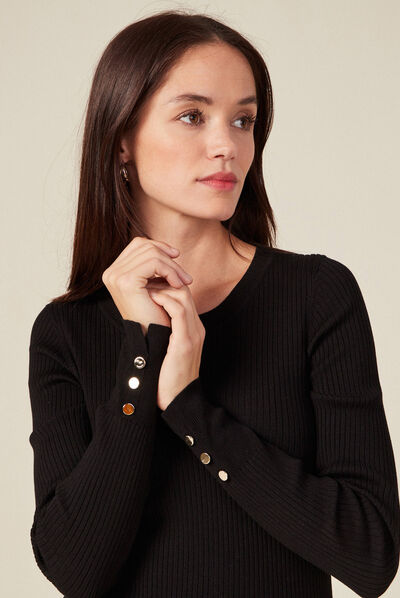 Pull éco-responsable noir femme