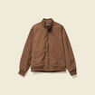 Blouson zippé col montant marron homme