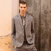 Blazer manches longues col classique vert fonc&eacute; homme