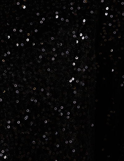Gilet manches longues sequins noir femme