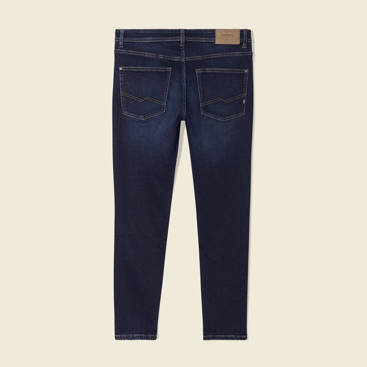 Jeans tapered 5 poches denim brut homme