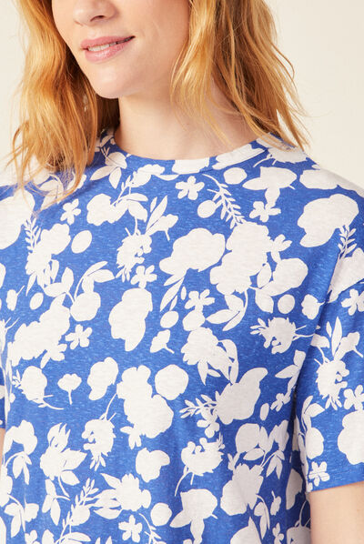 T-shirt manches courtes bleu femme