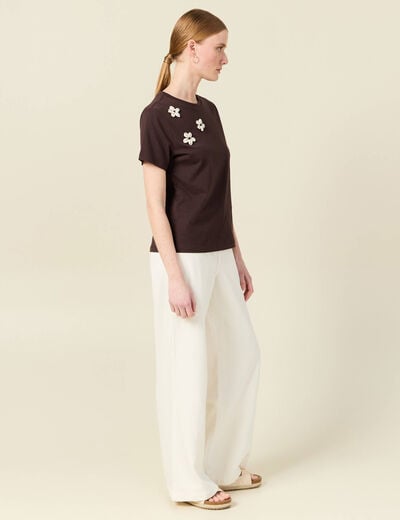 T-shirt éco-responsable marron femme