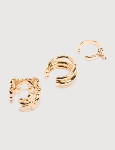 Lot de 3 ear cuff couleur or femme