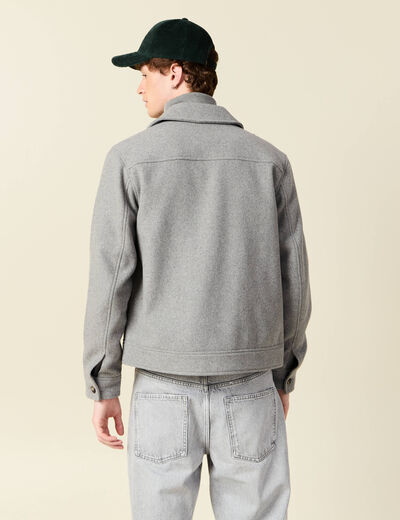 Veste oversize courte col classique gris moyen homme