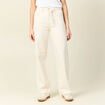 Jeans baggy ceinturé denim blanc femme