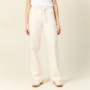 jeans baggy ceinture denim blanc femme Jeans baggy ceinturé denim blanc femme