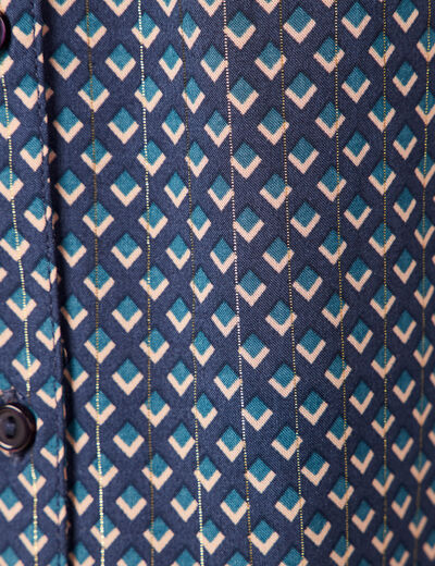 Chemise manches longues bleu femme