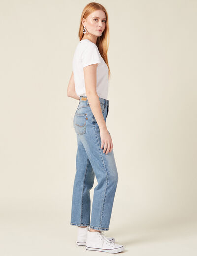 Jeans straight 5 poches denim used femme