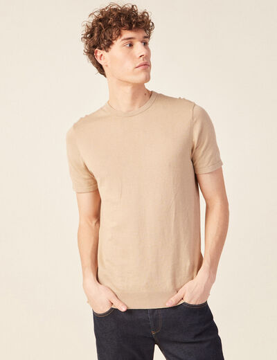 T-shirt manches courtes beige homme