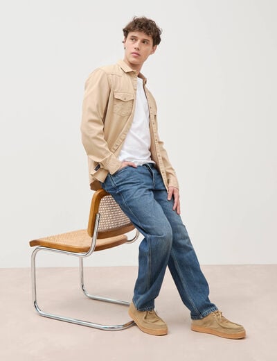 Jeans large relaxed denim stone homme