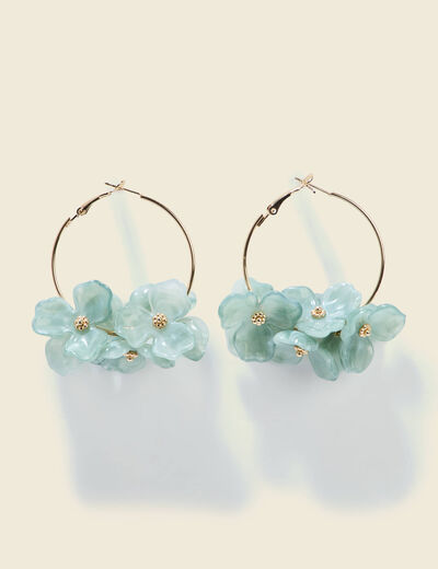 Boucles d'oreilles cr&eacute;oles gris femme