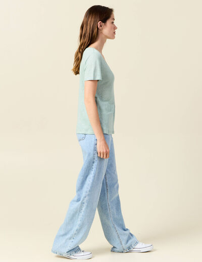 T-shirt éco-responsable vert pastel femme