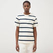 T-shirt col rond manches au coude ecru homme