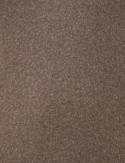Pull droit col v manches longues taupe femme
