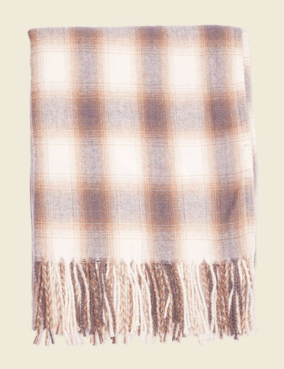 Écharpe à franges marron homme