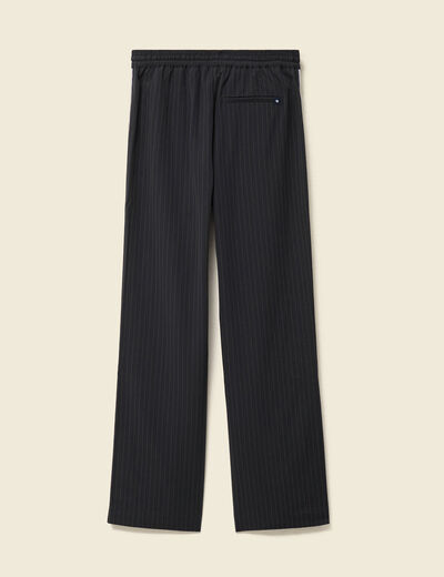 Pantalon taille haute bleu marine femme