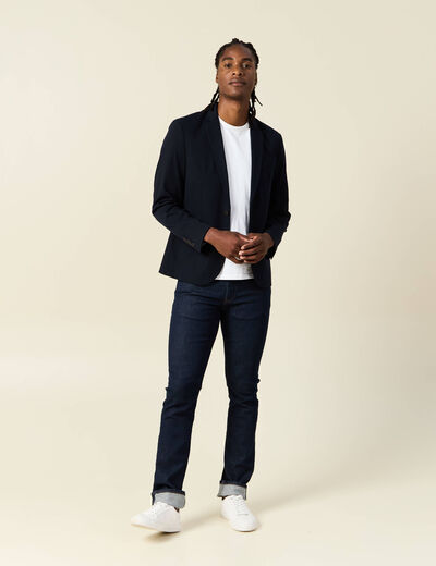 Veste blazer cintrée bleu marine homme