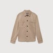 Surchemise manches longues col am&eacute;ricain taupe homme