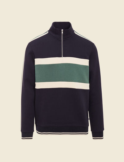 Sweat manches longues bleu marine homme