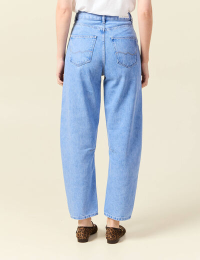 Jeans slouchy 7/8ème denim baby bleu femme
