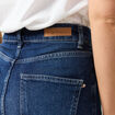 Jeans straight taille haute denim brut femme