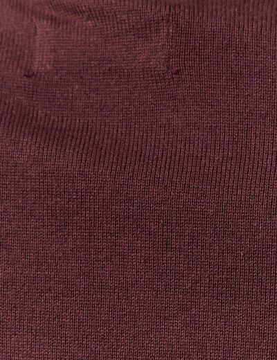 Pull droit court manches longues bordeaux homme