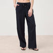 Pantalon standard fluide bleu marine femme