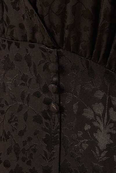 Robe évasée satin noir femme