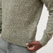 Pull droit tweed manches longues vert kaki homme