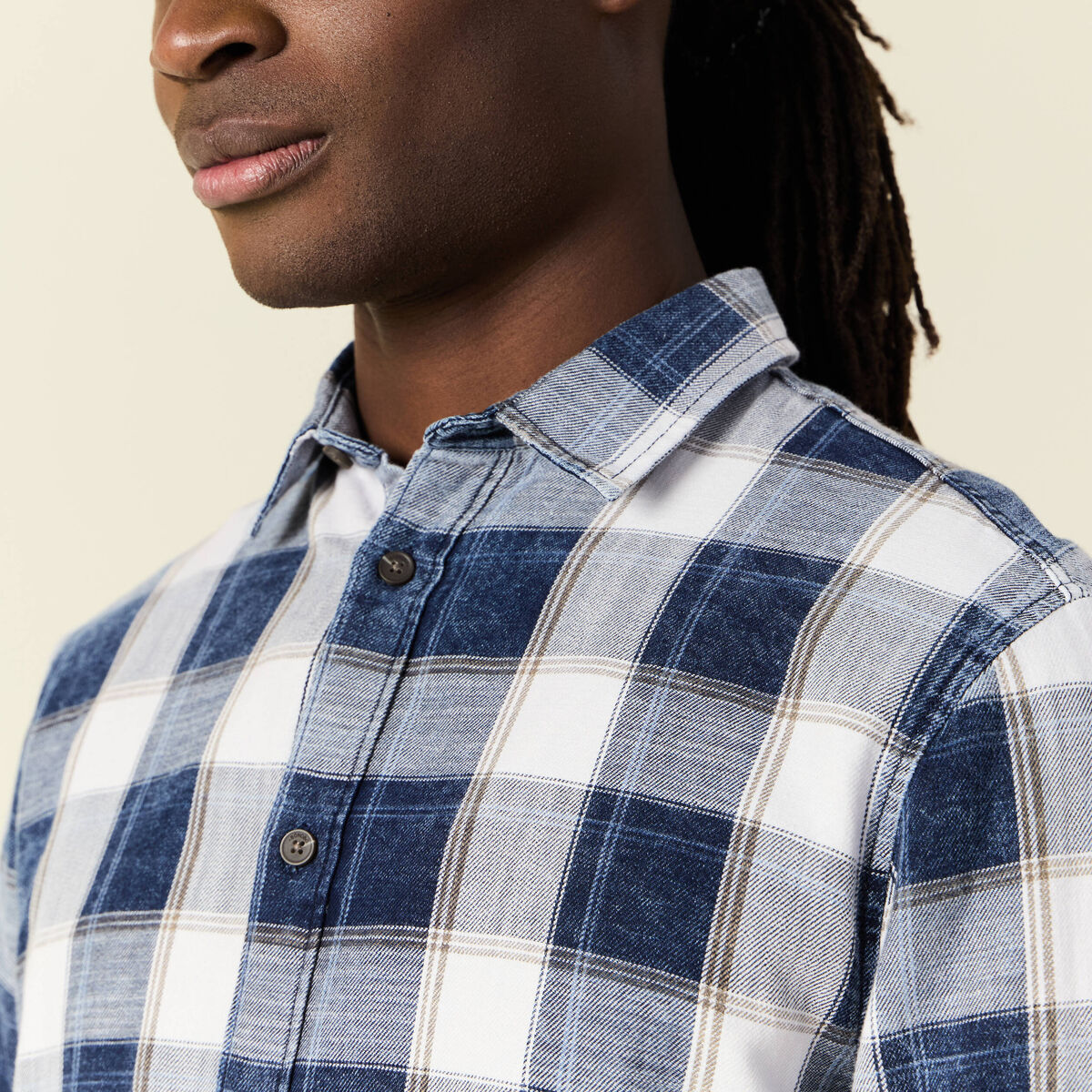 Chemise manches longues ecru homme