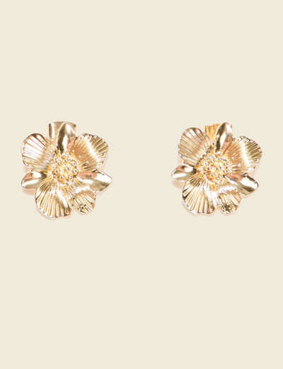Boucles d'oreilles clous couleur or femme