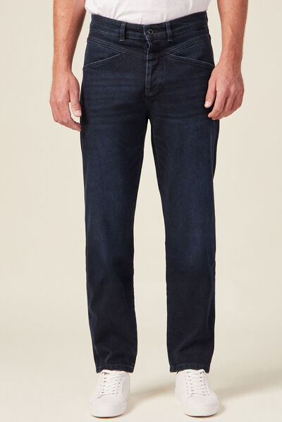 Jeans straight tapered denim noir homme