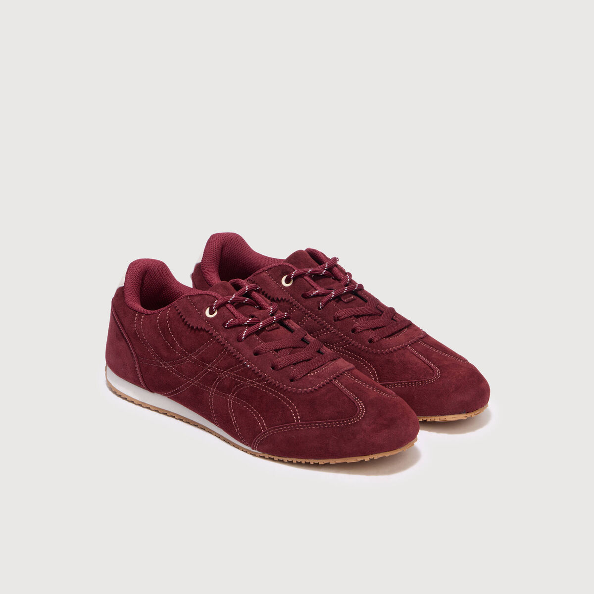Basket &agrave; semelle fine bordeaux femme