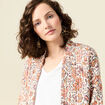 Gilet imprimé manches longues blanc femme