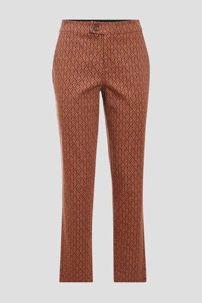 Pantalon cigarette camel femme