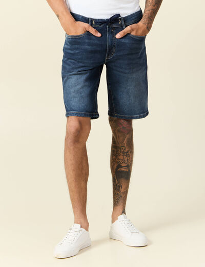 Bermuda confort ultra stretch denim brut homme