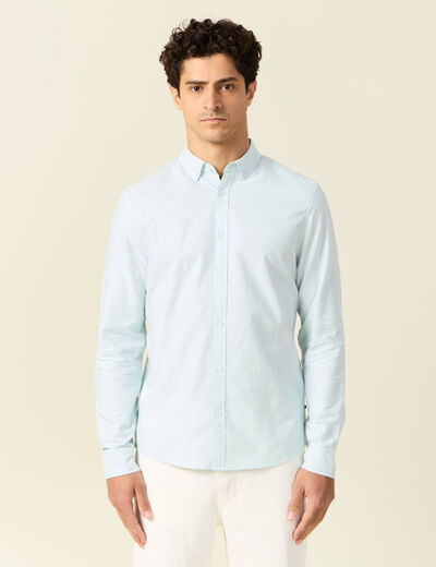 Chemise manches longues bleu gris homme