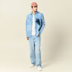 Jeans large 5 poches denim snow bleach homme