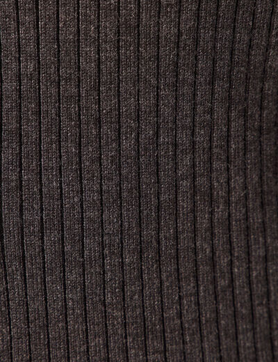 Gilet col en V éco-responsable gris foncé femme