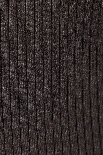 Gilet col en V éco-responsable gris foncé femme