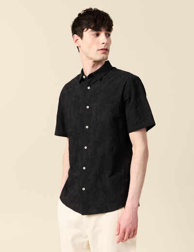 Chemise manches courtes noir homme