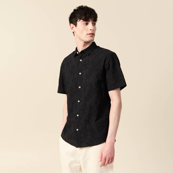 Chemise manches courtes noir homme