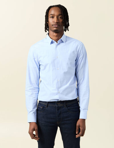 Chemise manches longues bleu homme