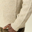 Pull droit manches longues beige homme