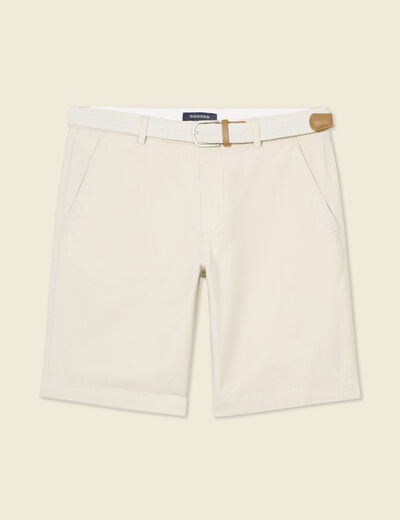 Bermuda droit chino ceinture sable homme